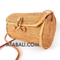 ata mini barrel bag with leather