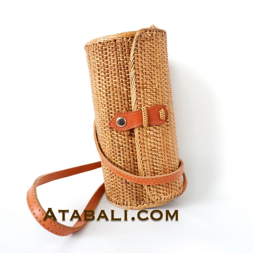 ata mini barrel bag with leather